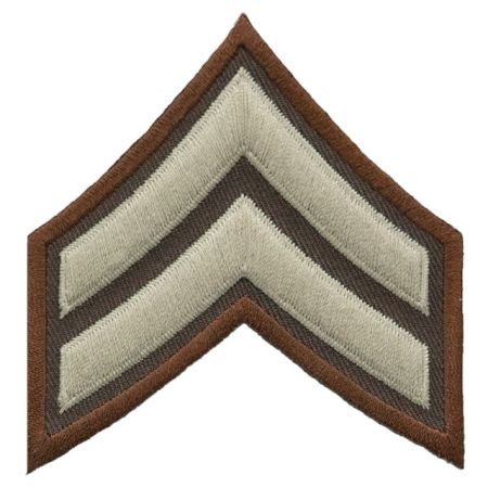 "CPL" CORPORAL CHEVRON BEIGE on BROWN - SOLD in PAIRS